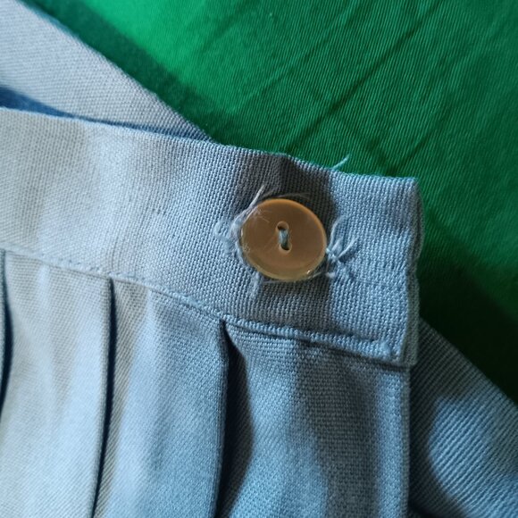 Vintage Powder Blue Pleated Skirt 1960s Mini Midi, XS-S Vintage Deadstock/ NOS - Picture 9 of 9
